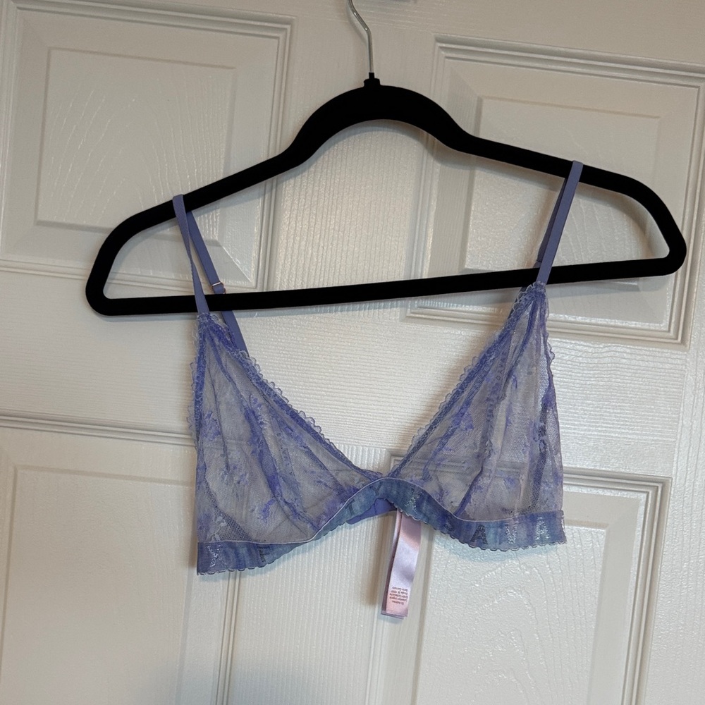Savage X Fenty Sheer Lace Bralette in Light Purple